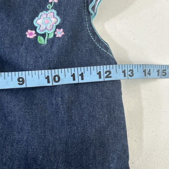 Vtg‎ Carter's Denim Dress Kids 6X Blue Embroidered Vacation Sundress - Picture 4 of 12